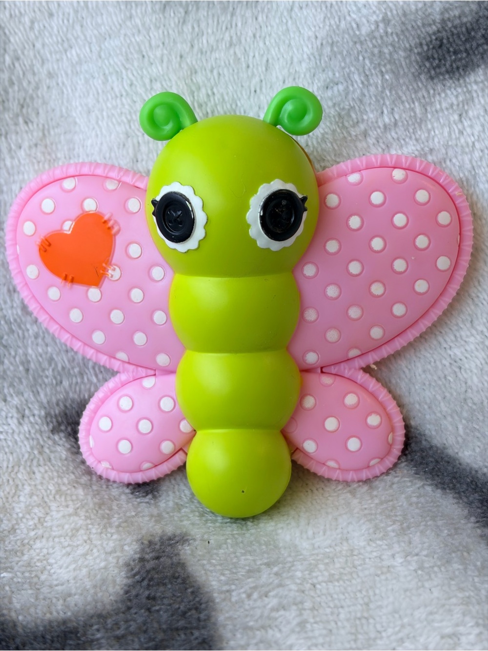 Pink & Green Butterfly Teether Toy - Soft Sensory Baby Toy